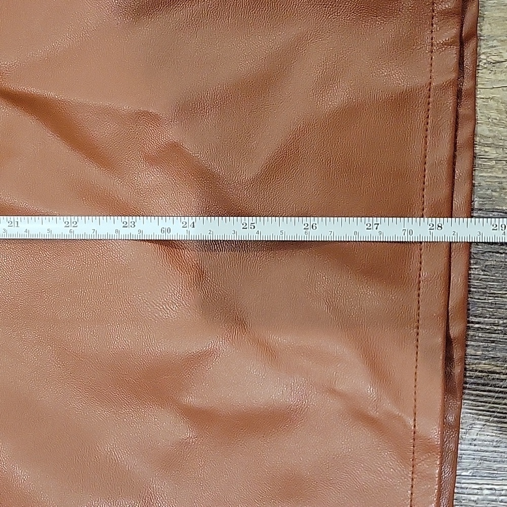 SHEIN Faux Leather Jacket - Cognac Brown Oversized Shacket - XS - Picture 8 of 9